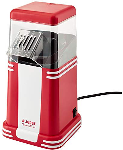 Judge JEA83 Electrical Popcorn Maker in Gift Box, Retro Machine for Air Popped Corn 30cm x 15cm x 15cm 1200W - 2 Year Guarantee