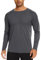 TACVASEN Herren Sonnenschutz Langarm Herrenshirts Joggingshirts Sport Lange T-Shirts Sommershirts, Dunkelgrau, L