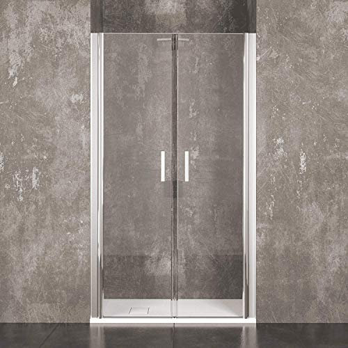 Box Doccia Saloon Sofia Porta Bagno Ante Con Apertura Battente In Cristallo Temperato Trasparente da 6 mm Altezza 190 cm Struttura Alluminio Anodizzato Maniglie In Acciaio Cromato (80 cm)