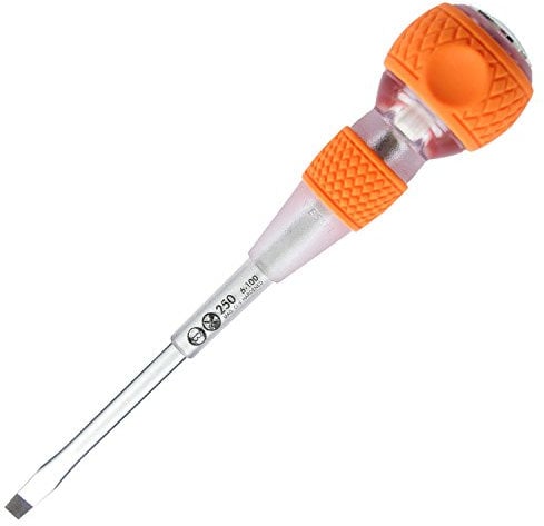 VESSEL Ball Grip Tang-Thru Screwdriver w/Ceramic Ball -6x100 (1/4x4) No.250 250S6100