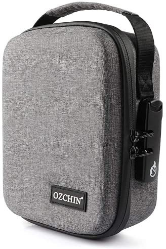 OZCHIN Smell Proof Bag with Combination Lock Shockproof Hard Shell Carrying Case Smoking Tobacco Bag Smell Proof Bags Odorless Hard Shell Pouch Medicine Organizer Case Container Travel Bag Xmas Gifts