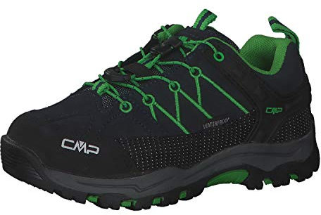 CMP Kids Rigel Low Trekking Shoes Wp Jungen Trekking-Schuhe , Blau Grün B Blue Gecko, 35 EU