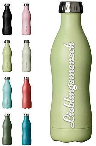 Dowabo Grasshopper Bouteille isotherme en acier inoxydable 750 ml Gravure XXL personnalisée avec nom ou texte