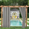 ele ELEOPTION Rideaux d'extérieur Hydrofuges, Protection Anti-UV avec œillets, pour Jardin, Cour, Balcon, Gris Clair, 1 Pièce / 132 X 275cm