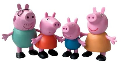 Comansi Set mit 4 Figuren aus der Peppa Wutz Familie: Peppa, George, Mama und Papa, Figuren 6 cm