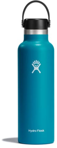 HYDRO FLASK - Trinkflasche 621ml (21oz) - Vakuumisolierte Wasserflasche aus Edelstahl - Sportflasche mit auslaufsicherem Flex Cap-Deckel - Thermoflasche Spülmaschinenfest - Standard-Öffnung - Laguna