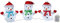 Northpoint Mini 3er Set LED Schneemann Weihnachtsdeko 20cm hoch mit 45 integrierten kaltweiße LEDs zusammenfaltbar für Innen und Außen Gartendekoration Winterdekoration