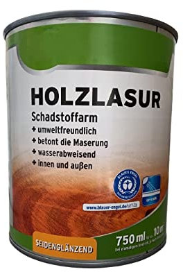 4 x 0,75 L Wilckens Holzlasur Wasserbasis Seidenglänzend innen/Außen 3 L Farbwahl, Farbe:Palisander