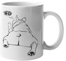 KNOW-MORE-STYLEZ - Tasse mit Spruch - Französische Bulldogge - Keramik - Zylinder - Dekorativ - 300ml