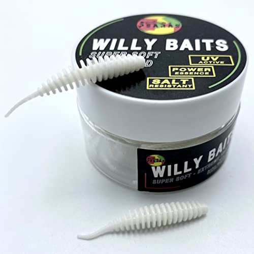Psarás Forellen Aroma Softbaits Set Box - 38 mm - Trout Fishing Baits - Willy Baits (Weiss)