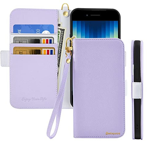 Butnyeoe Cover per iPhone 6 Case,Custodia iPhone 6s Libro,Trama Litchi PU Pelle Protettiva Portafoglio Flip/Folio Wallet Case Con Slot per Schede e Magnetica Supporto,Viola Chiaro