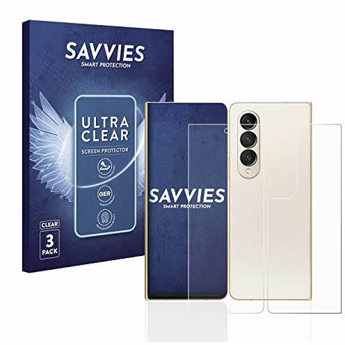 Savvies 6 Stück Schutzfolie für Samsung Galaxy Z Fold 4 (Display+Rückseite) Displayschutz-Folie Ultra-Transparent