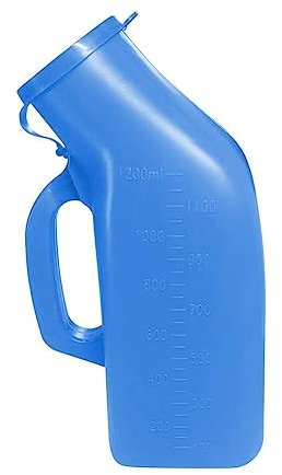 Liummrcy Tragbare Urinale, Dicke Plastik-Urinflaschen, männliche Urin-Sicht-Urinsammlungsbehälter für Erwachsene/großer Plastik-Pee-Halter für Krankenhaus, Incontinenc (blau) 1 Packs-1200ml (blau)