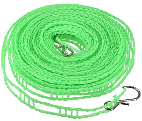 sourcing map Tragbar Wäscheständer 26.24ft Nylon Winddicht rutschfest Wäscheleine Grün