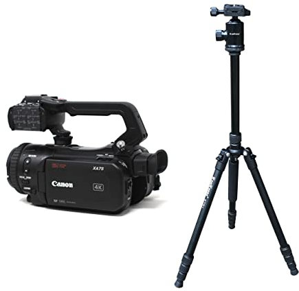 KamKorda Tripod + XA75 Professional UHD 4K Camcorder with Dual-Pixel Autofocus, Mini-HDMI and 3G-SDI Outputs, 1 CMOS Sensor, DIG!C DV 6 Processor, Up to UHD 4K30 Video Recording + 2 Year Warranty