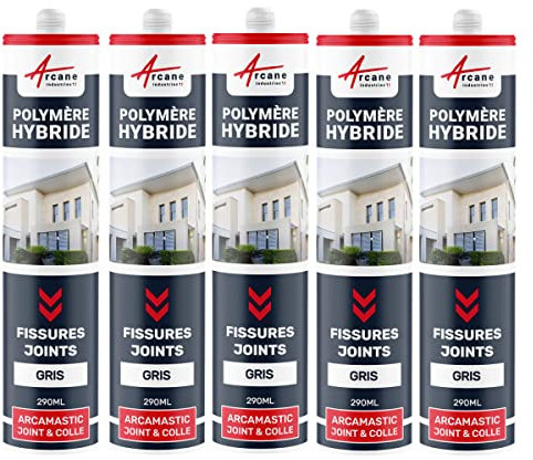 Mastic d'étanchéité, joint extérieur, fissure, béton - 290 ml x 5 Gris Clair - ARCANE INDUSTRIES