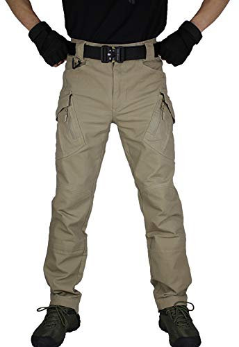 zuoxiangru Herren Tactical Combat Military Hose, Outdoor Work Cargo Freizeithose Cotton Workwear Hose (Khaki, Tag XXL)