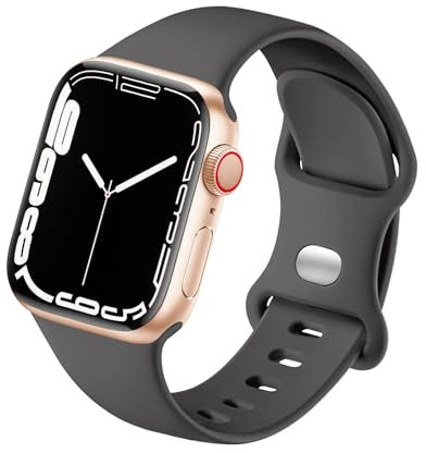 HdanMole Kompatibel mit Apple Watch Armband 38mm 40mm 41mm 42mm 44mm 45mm 46mm, Weiches Silikon Sport Armband Ersatz für iWatch Series 11 10 9 8 7 6 5 4 SE 3 2 1 Herren Damen, Kakao