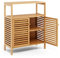 LIFEZEAL Mobiletto Bagno Salvaspazio, Mobile da Bagno in Bambù, 64x27,5x80cm, Armadietto multiuso con Ripiani Regolabili e 2 Ante a Lamelle, Credenza Dipensa per Cucina e Soggiotno, Naturale
