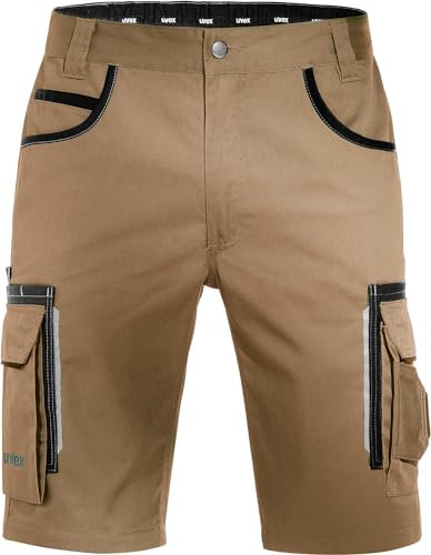 Uvex Tune-up Pantaloni da Lavoro Corti - Pantaloncini da Lavoro con Tasche Cargo per Il Lavoro - 35% Cotone - Khaki - 56
