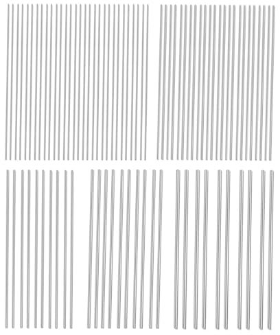 BBYPP 80 pezzi aste di acciaio inox 40cm, 5 diametri Barra di acciaio inox 1mm 1.5mm 2mm 2.5mm 3mm, lunghezza 400mm/40cm, 304 Barra tonda in acciaio Inox