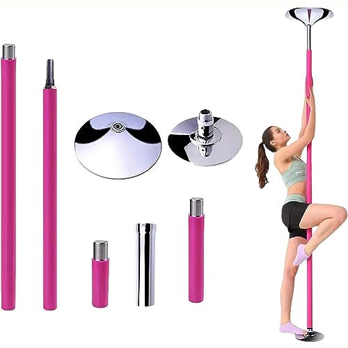 ZAKEKE Abnehmbare Silikon-Stripping-Stange, 360-Grad-Drehung Für Anfänger Und Statische Pole-Dance-Stange, Stripping-Stange Für Heim-Fitnessstudio/Training/Bar/Fitnessstudio/Party