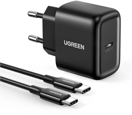 UGREEN Chargeur USB-C 25W + Câble USB-C 2M Noir