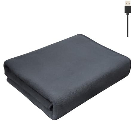 NICEYEA USB Electric Heated Throw Blanket 150 x 80cm Thermal Shawl Fast Heating Soft Plush Blanket for Sofa Bed Camping Travel Home Office