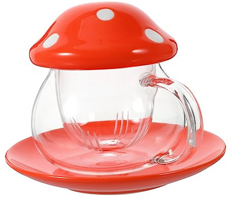 BESTonZON Tasse à Thé Verre Avec Infuseur Filtre Champignon Transparent Résistant Chaleur Lot Infusion Pratique Pour Thé Vrac Et Boissons Diverses