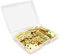 Aroidful 50 Pièces Mini Charnières Modelisme, 18x15 mm Petite Charniere Laiton Inox Durable et Robuste Charniere Porte Invisible pour Boîte Coffre à Bijoux Cabinet Tiroirs Pianos avec 200 Vis - Or