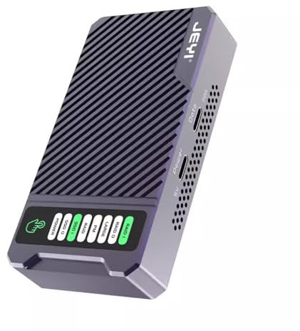 JMT M.2 Dual Bay NVME Array Hard Drive Enclosure 20Gbps with RAID Function for External HDD