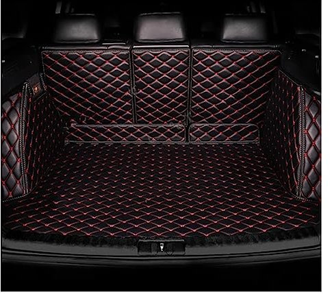Kofferraummatte Kofferraumwanne Kofferraummatte Für Mazda CX-9 TC 2016–2023 CX9 CX 9 Spezielle Kofferraummatten wasserdichte Schutzpolster Autozubehör 2018 2019 (Farbe : Schwarz Rot, Größe : Full co