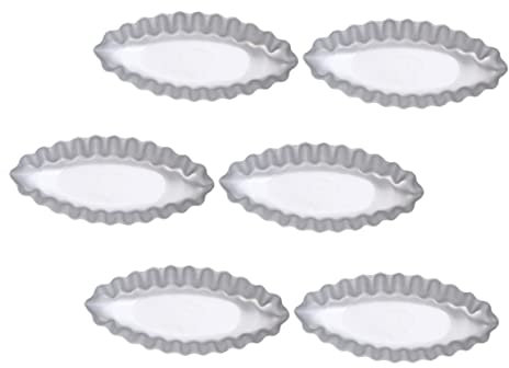 Ciieeo 6 Pcs Chrysanthemum Boat-Shaped Cake Baking Molds Large Size Non-Stick Egg Tart Dessert Tray Kitchen Baking Tools Set