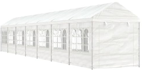 ShCuShan Pavillon mit Dach Weiß 15,61x2,28x2,69 m Polyethylen Garten Pavillion Party Zelt
