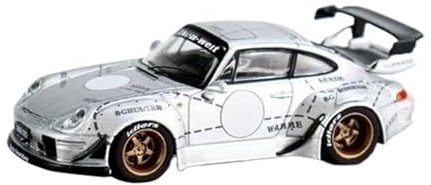 DADYA 1/64 Für RWB 993 Phantom Silver Pig Mit Aufkleber, Modellauto (Color : A, Size : No Box)
