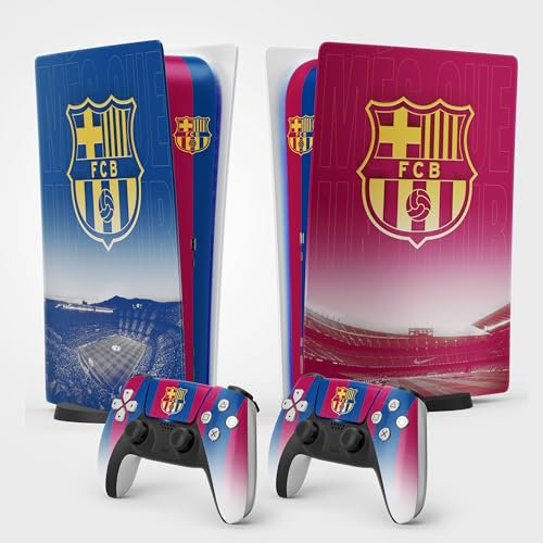 FFrame PS5 Football Sticker, Adhesivo para Playstation 5 Football, Consola y Mando, Edición Digital Estándar, Barcelona PS5 Skin (2 Mandos)