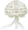 Fasksh Hochzeitsstrauß, elfenbeinfarben, Satin-Rose, 30 cm, künstliche Blumen, Brosche, Hochzeit, Strass, Brautsträuße