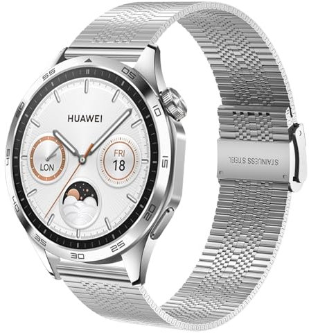 Correa para Amazfit GTR 3 Pulsera, 22mm Pulseras de Repuesto de Metal de Acero Inoxidable para Amazfit GTR 4, GTR 3 Pro, GTR 2, GTR 47mm, Amazfit Stratos, Stratos 2, Amazfit Pace, Amazfit Balance