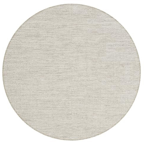 the carpet Boho Natur Wool Handgewebter Wollteppich im natürlichen skandinavischen Boho-Look, Handarbeit für einen einzigartigen Stil, Beige Creme, 160 cm Rund