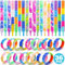 36 Pezzi Braccialetti Bambini per Feste Gadget, Bracciali Bambini Regalo Feste in Silicone, Braccialetti Colorati Popit, per Concludere Una Festa di Compleanno Push Bubble Bracelets Fidget Toys