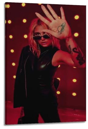TESUXYEHH Poster mit weiblicher Sängerin, Kesha-Poster, dekoratives Gemälde, Leinwand, Wandposter und Kunstdruck, moderne Familienschlafzimmer-Dekoration, Poster, 50 x 75 cm