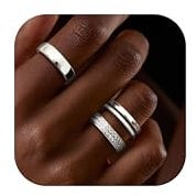 Diamday 3 Stück Gold Ringe - 18 Karat Vergoldete Gold Silber Band Ringe Set-Fingerring Daumenring Knuckle Stapelbare Silberringe Verlobungsring Eheringe mit Zirkonia Damen Mädchen Größe 50-62