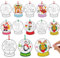 Humyoun Weihnachts-Bastelset, Schneekugel, Papierausschnitte, Ornament, zum Ausmalen, Basteln, Schneemann, Lebkuchen, Pinguin, Engel für Zuhause, Weihnachtsbaum, Aktivität, Partygeschenk, 36 Stück