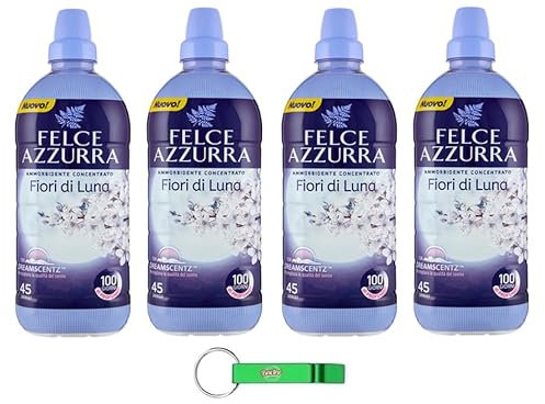 Felce Azzurra Ammorbidente Concentrato Fiori di Luna - Ammorbidente concentrato - 45 lavaggi - 900 ml + portachiavi Beni Culinari
