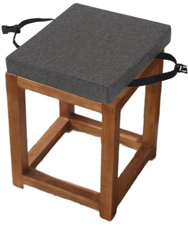Miecoae Hocker-Stuhlkissen Quadratisch, Sitzkissen-Matte mit Abnehmbarer Kissenbezug, rutschfeste Schnalle, Quadratischer Stuhlhocker, Kissen für Garten, Büro, Schule, Terrasse, Bistro(C10,40x30x5cm)