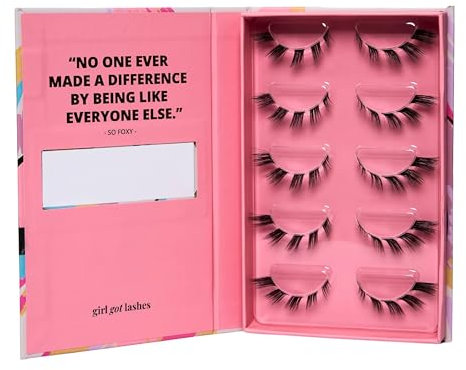GirlGotLashes So Foxy - Handgemachte Wimpernextensions - Wimpernverlängerung für Zuhause - 5 Wimpern-Paare - Lashes mit 5-7 Tagen Halt - Vegan