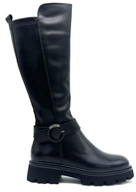 Keys Stivale elasticizzato con platform in pelle colore Nero K-10211 Raffa (nero, Sistema Taglie Calzature EU, Adulto, Donna, Numero, Media, 37)