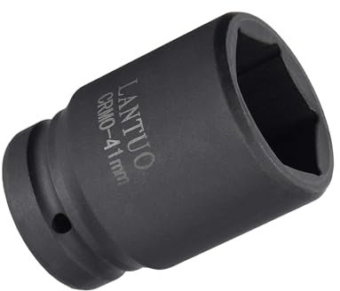 MACHSWON 1 Inch Drive - 41mm Deep Impact Socket with 6 Point Design, Heat-Treated Cr-V Steel 80mm Length, Metric Sizes