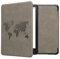 kwmobile Hülle kompatibel mit Amazon Kindle Paperwhite (2024)/Colorsoft Hülle - Kunstleder Cover - Travel Umriss Grau