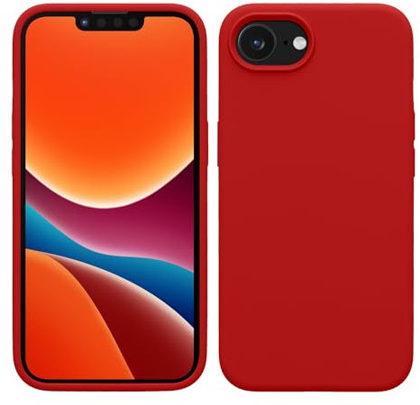 kwmobile Handyhülle für iPhone 16e Hülle, für iPhone 16e Case - Hülle Silikon - kabelloses Laden - Klassisch Rot